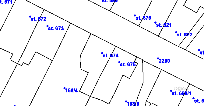 Parcela st. 674 v KÚ Heřmanův Městec, Katastrální mapa