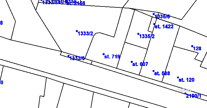Parcela st. 719 v KÚ Heřmanův Městec, Katastrální mapa