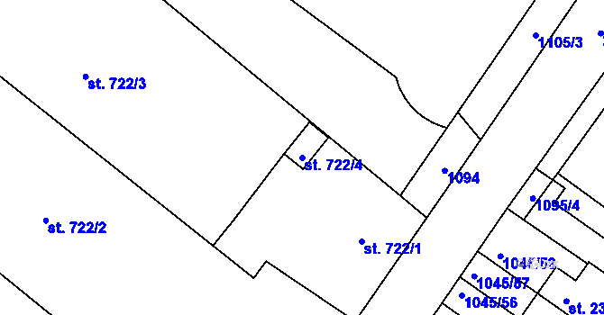 Parcela st. 722/4 v KÚ Heřmanův Městec, Katastrální mapa