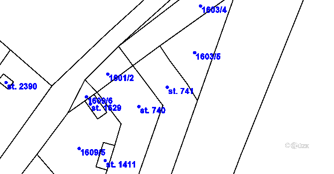 Parcela st. 741 v KÚ Heřmanův Městec, Katastrální mapa