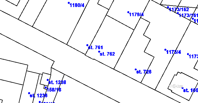 Parcela st. 762 v KÚ Heřmanův Městec, Katastrální mapa