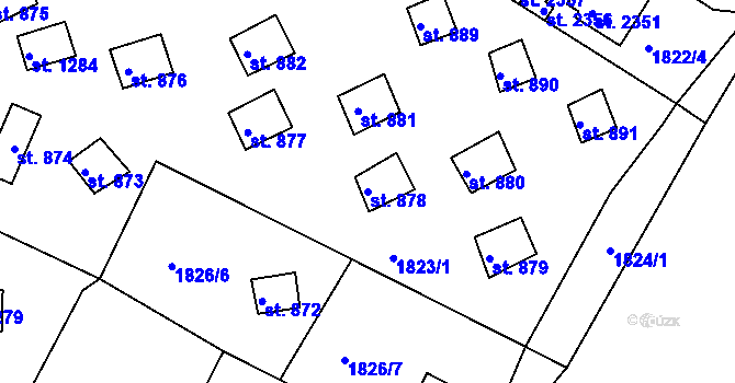 Parcela st. 878 v KÚ Heřmanův Městec, Katastrální mapa