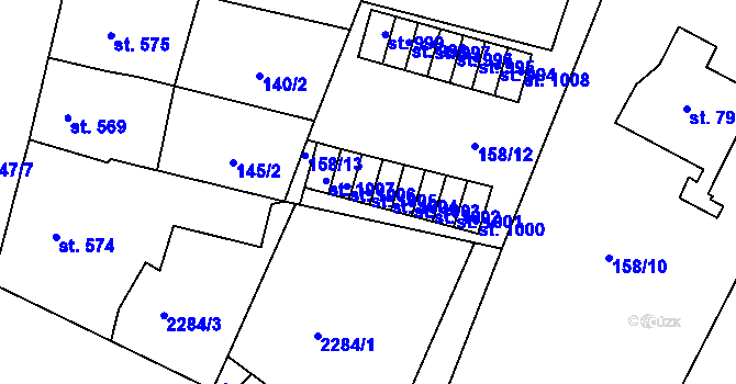 Parcela st. 1005 v KÚ Heřmanův Městec, Katastrální mapa