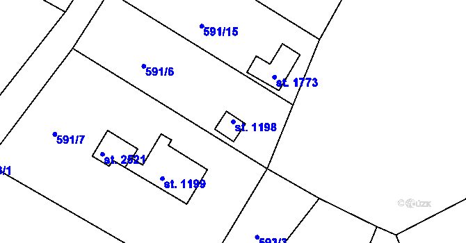 Parcela st. 1198 v KÚ Heřmanův Městec, Katastrální mapa