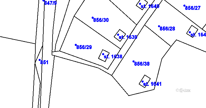 Parcela st. 1638 v KÚ Heřmanův Městec, Katastrální mapa