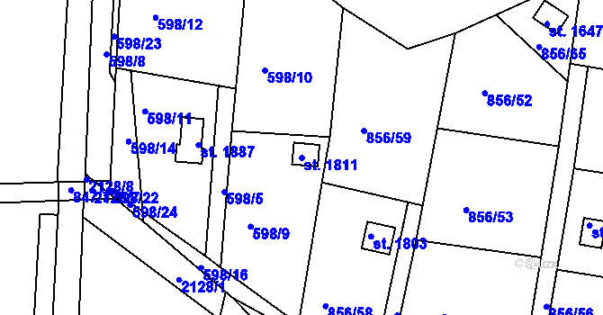 Parcela st. 1811 v KÚ Heřmanův Městec, Katastrální mapa