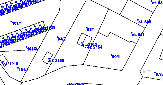 Parcela st. 2153 v KÚ Heřmanův Městec, Katastrální mapa