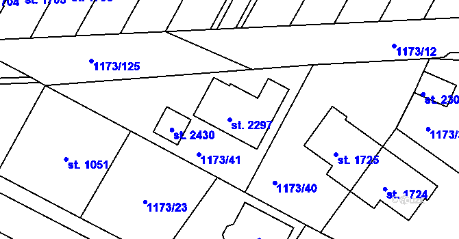 Parcela st. 2297 v KÚ Heřmanův Městec, Katastrální mapa