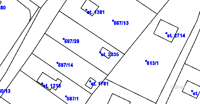 Parcela st. 2335 v KÚ Heřmanův Městec, Katastrální mapa