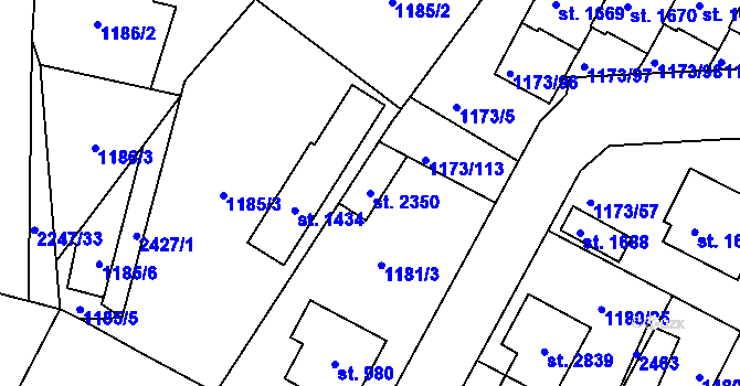 Parcela st. 2350 v KÚ Heřmanův Městec, Katastrální mapa
