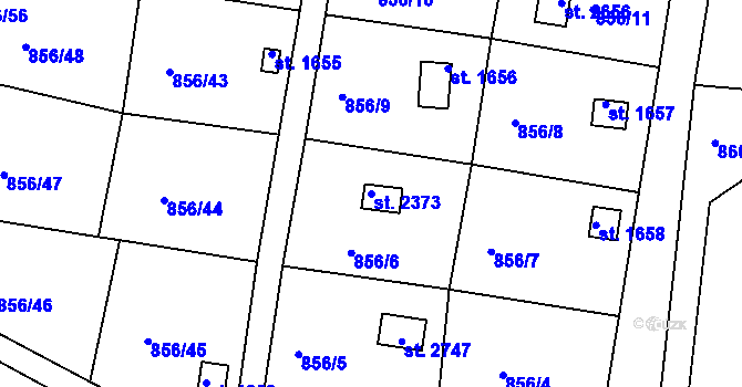 Parcela st. 2373 v KÚ Heřmanův Městec, Katastrální mapa