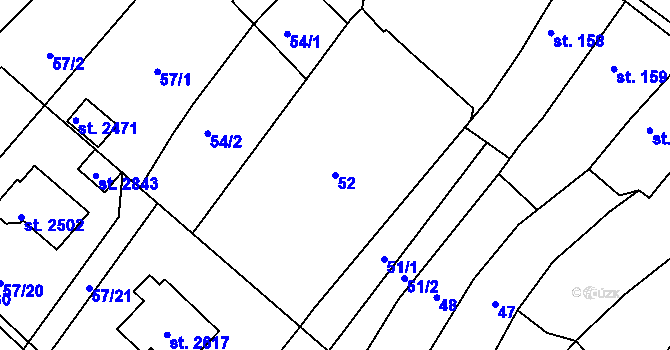 Parcela st. 52 v KÚ Heřmanův Městec, Katastrální mapa