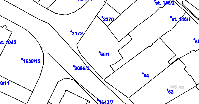 Parcela st. 66/1 v KÚ Heřmanův Městec, Katastrální mapa