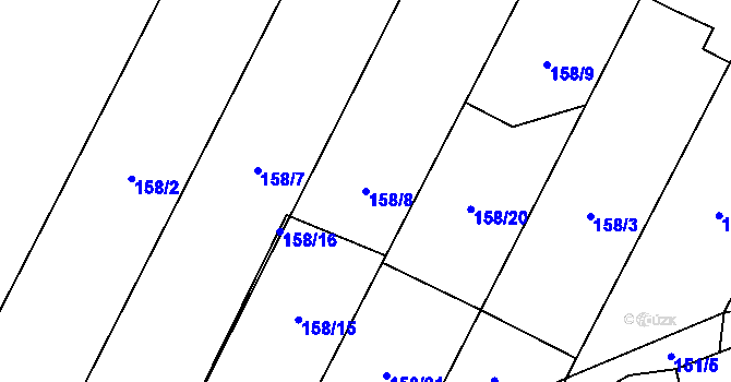 Parcela st. 158/8 v KÚ Heřmanův Městec, Katastrální mapa