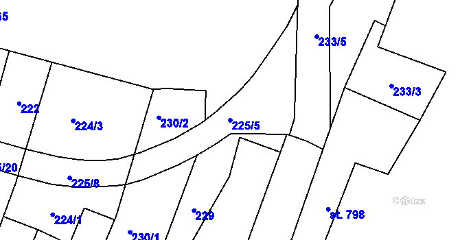 Parcela st. 225/5 v KÚ Heřmanův Městec, Katastrální mapa