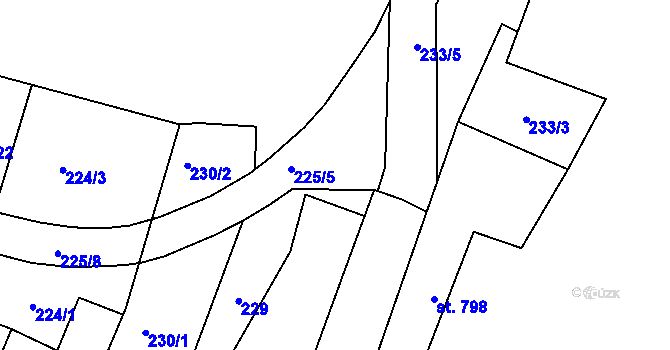 Parcela st. 225/6 v KÚ Heřmanův Městec, Katastrální mapa