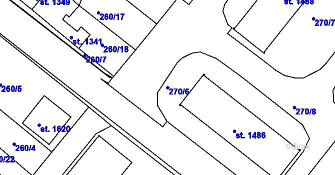 Parcela st. 270/6 v KÚ Heřmanův Městec, Katastrální mapa