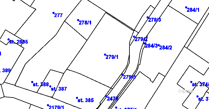 Parcela st. 279 v KÚ Heřmanův Městec, Katastrální mapa