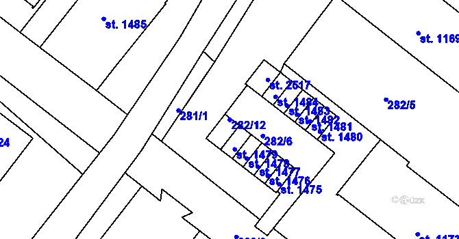 Parcela st. 282/12 v KÚ Heřmanův Městec, Katastrální mapa
