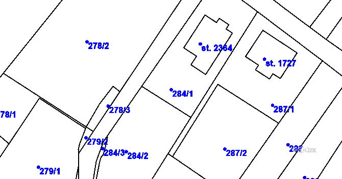 Parcela st. 284/1 v KÚ Heřmanův Městec, Katastrální mapa
