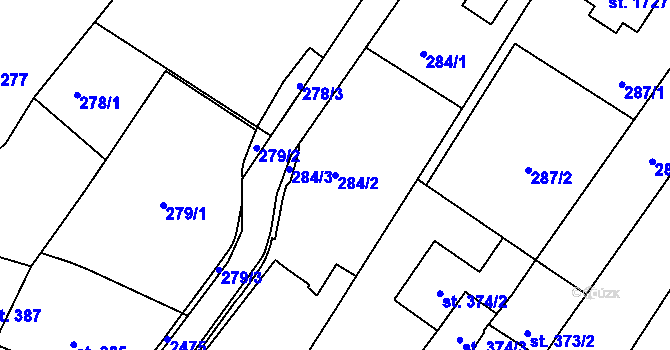 Parcela st. 284/2 v KÚ Heřmanův Městec, Katastrální mapa