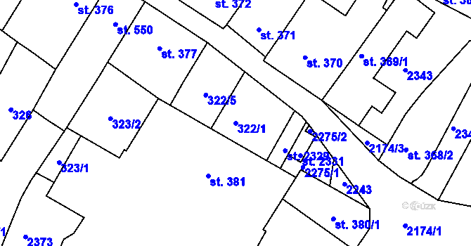 Parcela st. 322/1 v KÚ Heřmanův Městec, Katastrální mapa