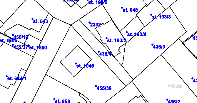Parcela st. 436/4 v KÚ Heřmanův Městec, Katastrální mapa