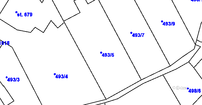 Parcela st. 493/5 v KÚ Heřmanův Městec, Katastrální mapa