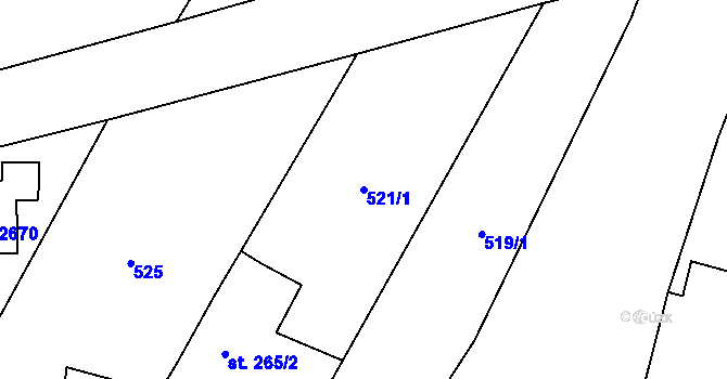 Parcela st. 521/1 v KÚ Heřmanův Městec, Katastrální mapa
