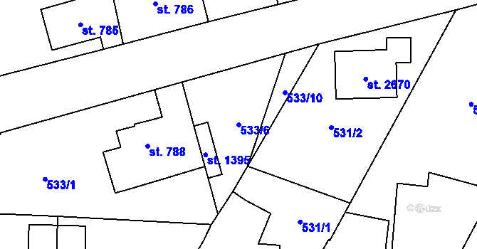 Parcela st. 533/6 v KÚ Heřmanův Městec, Katastrální mapa