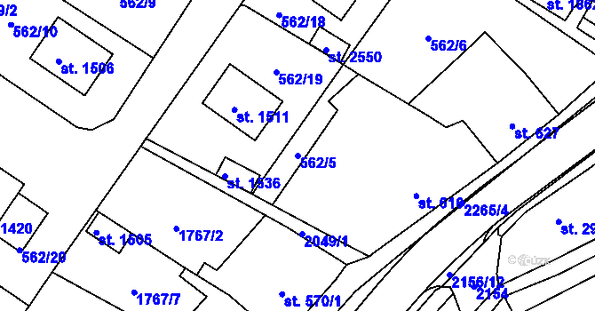 Parcela st. 562/5 v KÚ Heřmanův Městec, Katastrální mapa