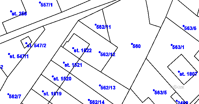 Parcela st. 562/12 v KÚ Heřmanův Městec, Katastrální mapa