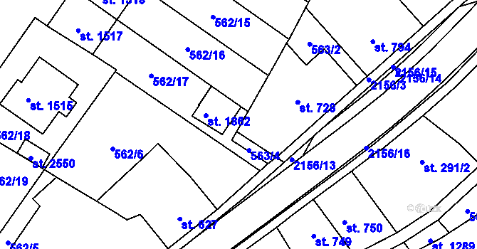 Parcela st. 562/24 v KÚ Heřmanův Městec, Katastrální mapa