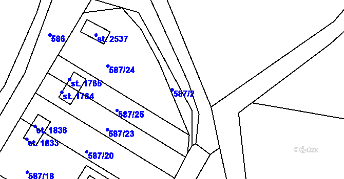 Parcela st. 587/2 v KÚ Heřmanův Městec, Katastrální mapa