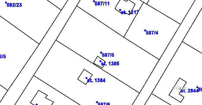 Parcela st. 587/5 v KÚ Heřmanův Městec, Katastrální mapa
