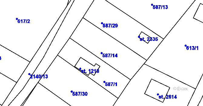Parcela st. 587/14 v KÚ Heřmanův Městec, Katastrální mapa