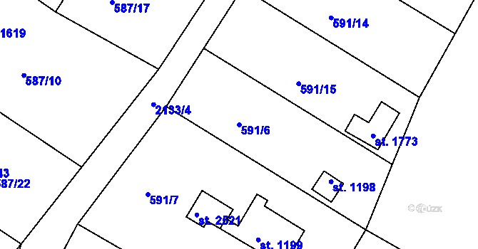 Parcela st. 591/6 v KÚ Heřmanův Městec, Katastrální mapa