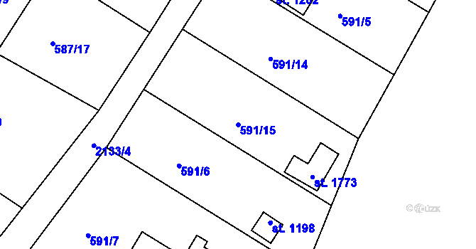 Parcela st. 591/15 v KÚ Heřmanův Městec, Katastrální mapa