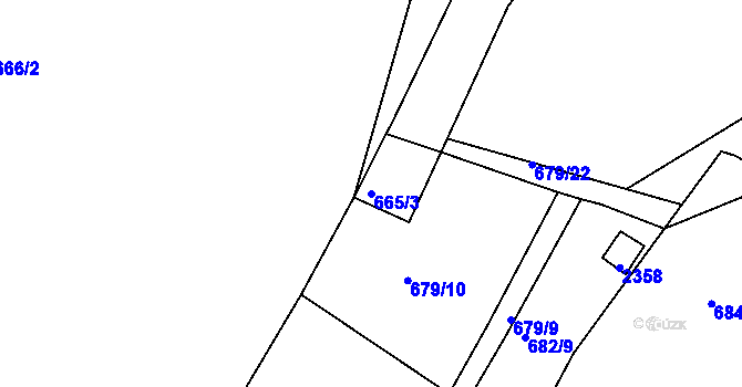 Parcela st. 665/3 v KÚ Heřmanův Městec, Katastrální mapa