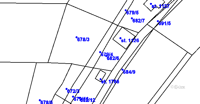Parcela st. 679/4 v KÚ Heřmanův Městec, Katastrální mapa