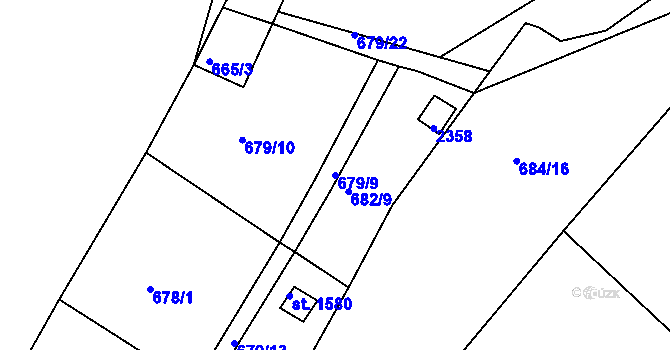 Parcela st. 679/9 v KÚ Heřmanův Městec, Katastrální mapa