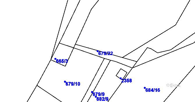 Parcela st. 679/22 v KÚ Heřmanův Městec, Katastrální mapa