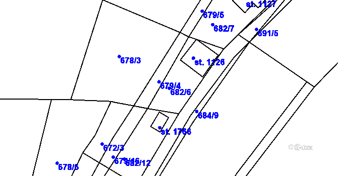 Parcela st. 682/6 v KÚ Heřmanův Městec, Katastrální mapa