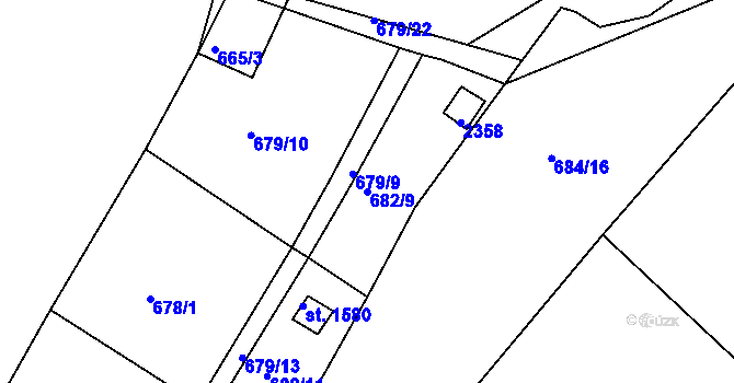 Parcela st. 682/9 v KÚ Heřmanův Městec, Katastrální mapa