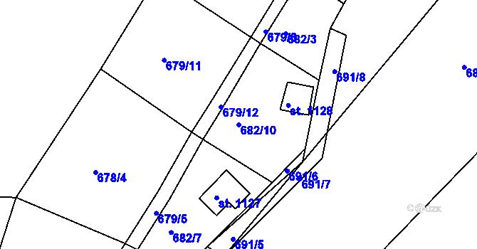 Parcela st. 682/10 v KÚ Heřmanův Městec, Katastrální mapa