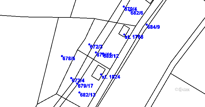 Parcela st. 682/12 v KÚ Heřmanův Městec, Katastrální mapa