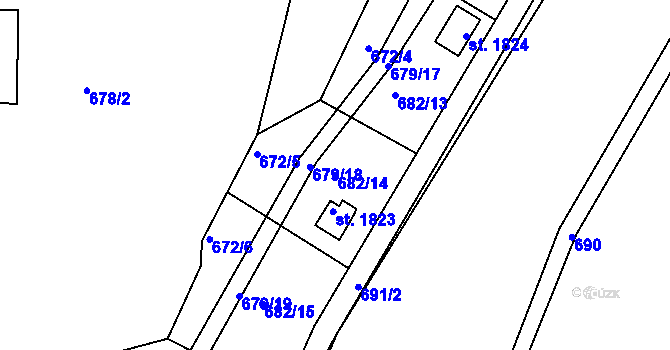 Parcela st. 682/14 v KÚ Heřmanův Městec, Katastrální mapa