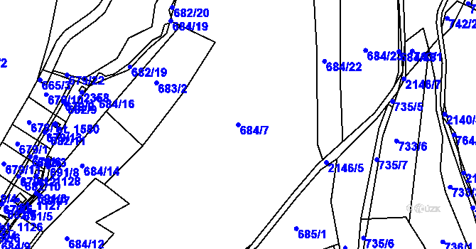 Parcela st. 684/7 v KÚ Heřmanův Městec, Katastrální mapa