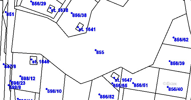 Parcela st. 855 v KÚ Heřmanův Městec, Katastrální mapa
