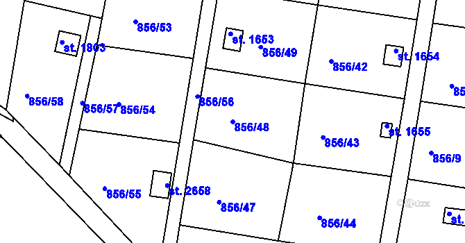 Parcela st. 856/48 v KÚ Heřmanův Městec, Katastrální mapa